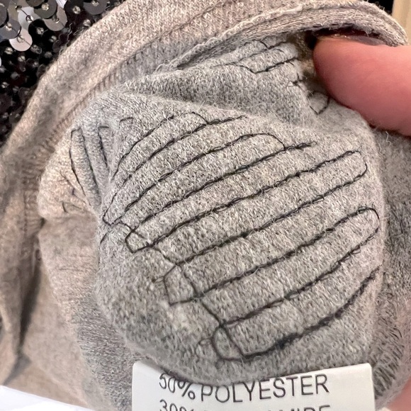 AZI Jeans, medium Gray sweater dress with Black sequins - Picture 4 of 5